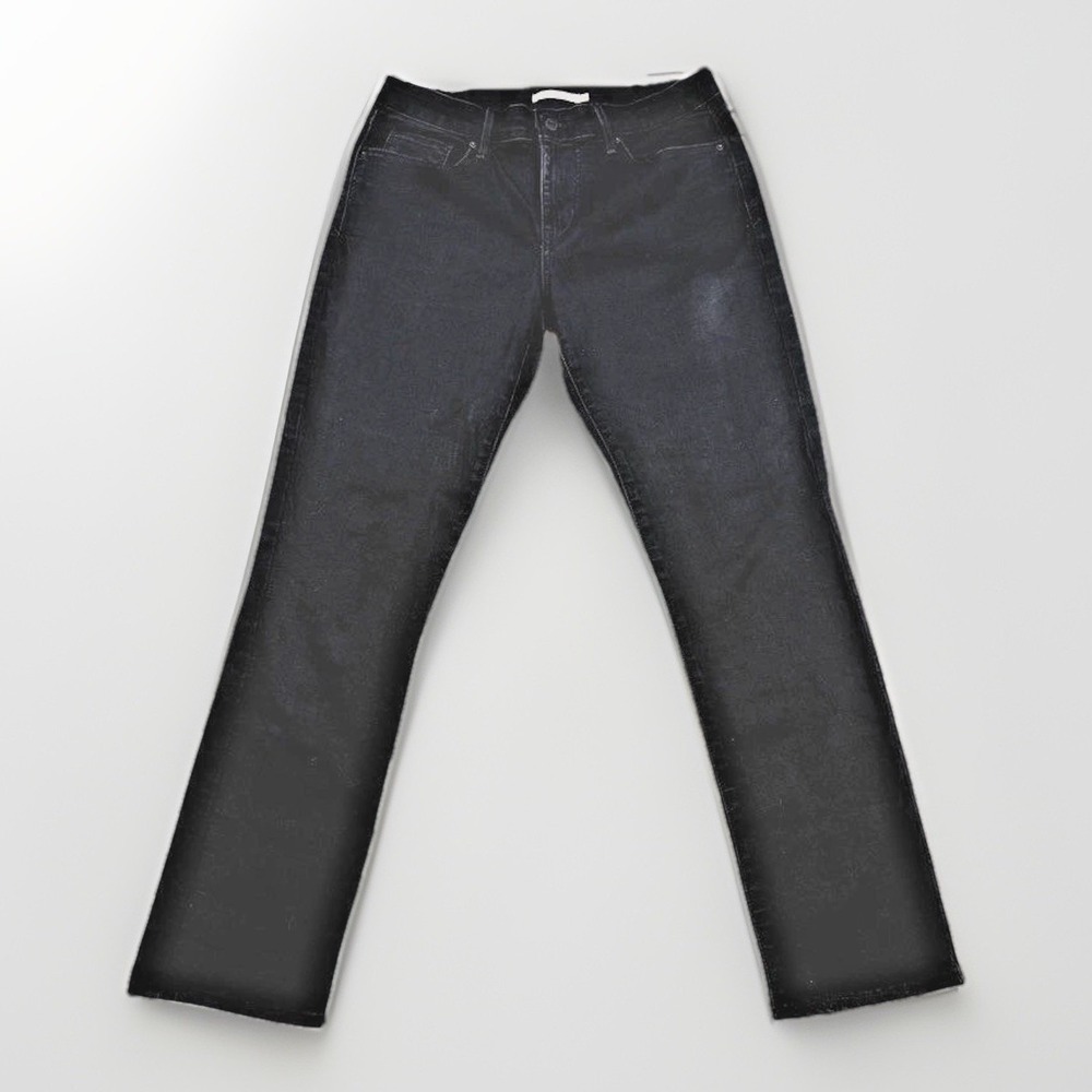 Levi's Classic Mid Rise Skinny Jeans Womens 12 Black Stretch‎ Denim 58575-0164